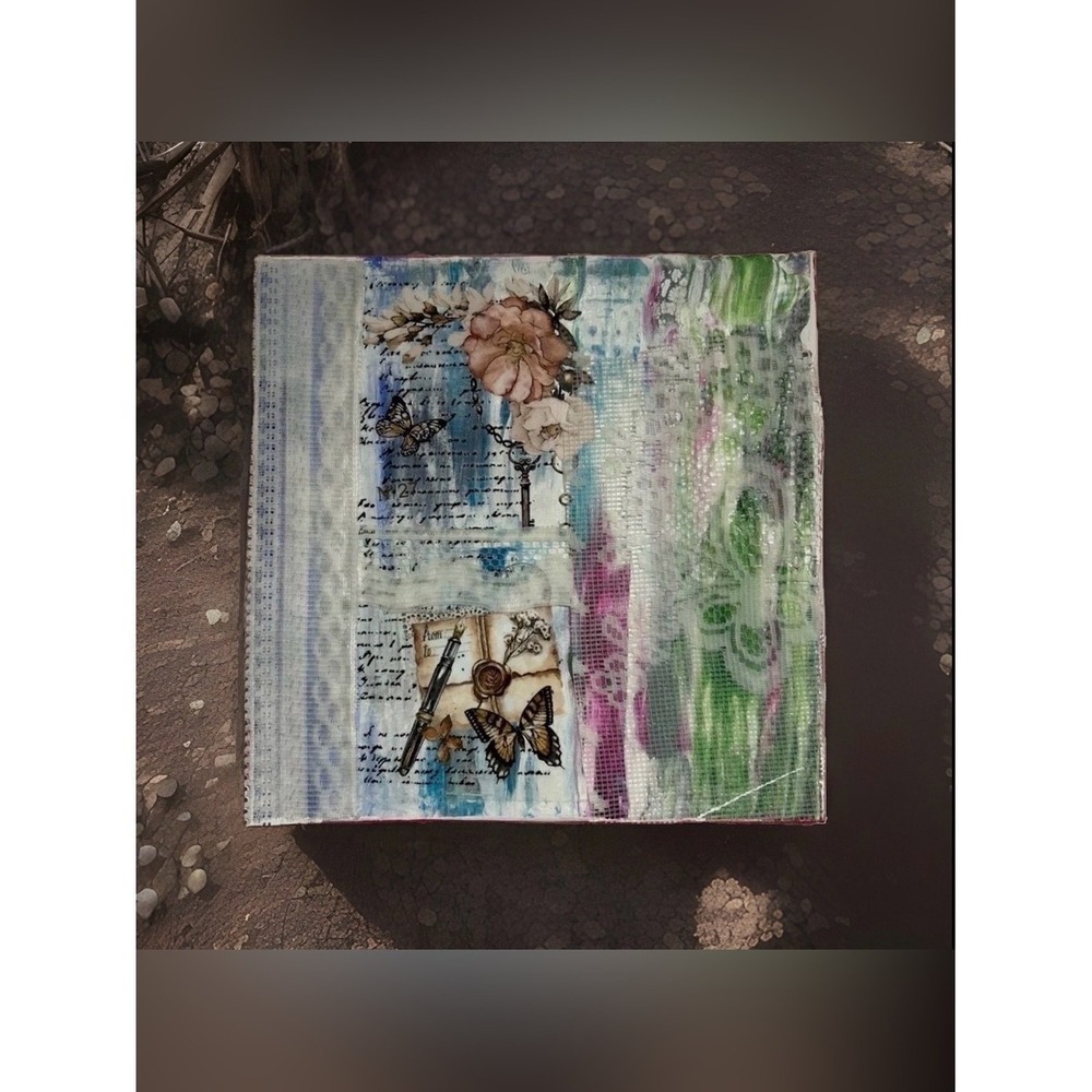 Original Abstract Painting 12 X 12 Canvas Acrylic Titled A Touch Of Whimsy